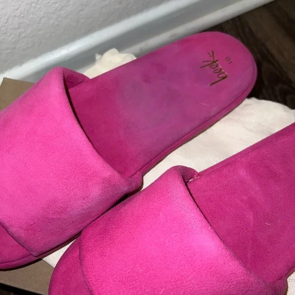 NIB Beek Fuchsia Pink Suede Puffbird Slides Sandals size 10 $290 RARE
